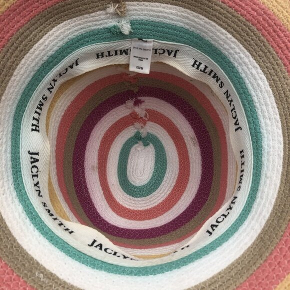 Jaclyn Smith Pastel Stripe Wide Brim Sun Hat | Packable Beach Resort Hat main image 7